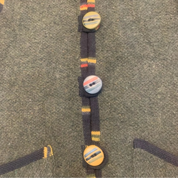 Norah Curtis Canada Vintage Wool Silk Wooden Button Vest - Picture 5 of 11